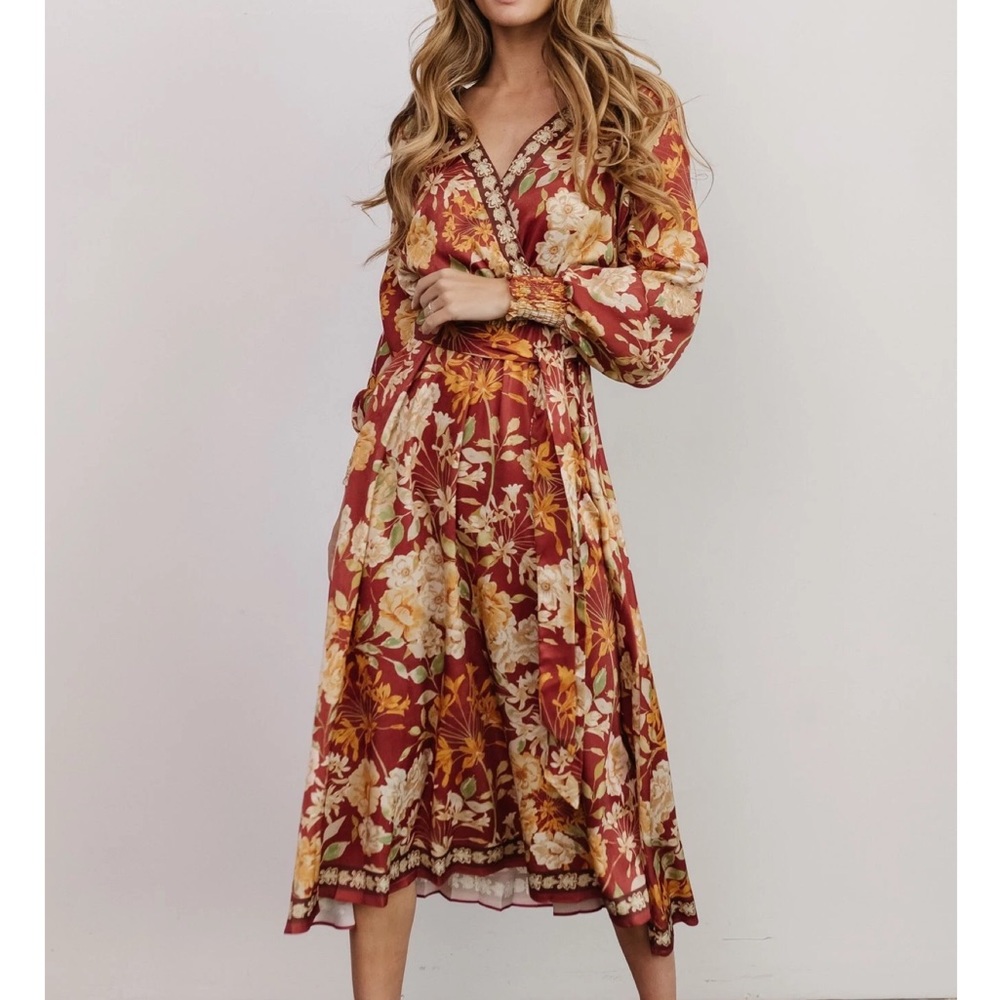 Floral Pleated Midi Dress